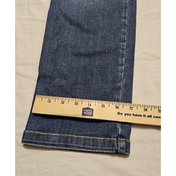 Spanx Seamed Front Pull On Jeans Women's Sz Large Straight Leg Stretch Scid Wash - Picture 7 of 8
